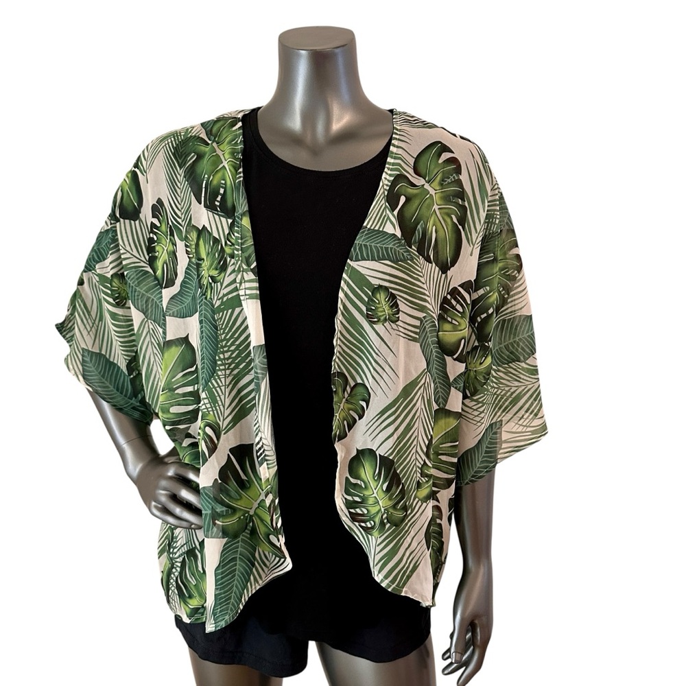 Women’s Sheer Palm Leaf Kimono – Size Medium